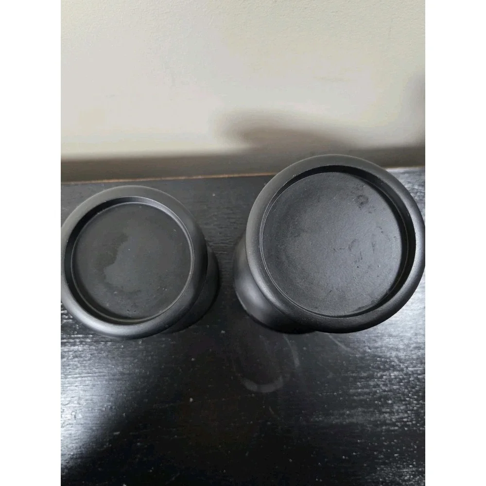 Pair Of Threshold Black Ornate Pedestal Pillar‎ Candle Holder 7